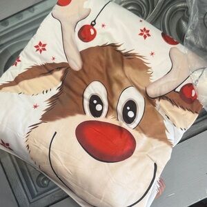 Men’s Medium Festive Reindeer Holiday Pajamas Long Sleeve Shirt and Pants